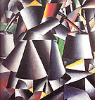 Woman with Water Pails Dynamic Arrangement c1912 - Kasimir Malevich