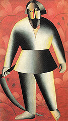 Reaper against a Red Background c1912 - Kasimir Malevich reproduction oil painting