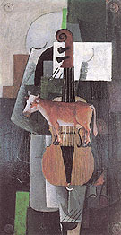 Cow and Violin 1913 - Kasimir Malevich reproduction oil painting