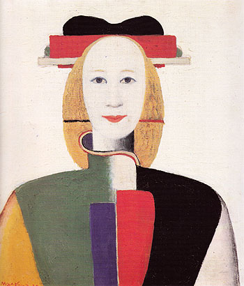 Girl with Ornamental Comb c1932 - Kasimir Malevich reproduction oil painting