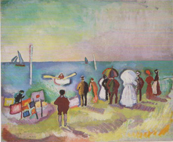 The Beach at Sainte Adresse 1906 - Raoul Dufy reproduction oil painting