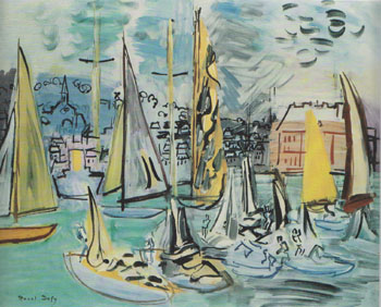 Sailing Boats in the Port at Deauville 1935 - Raoul Dufy reproduction oil painting