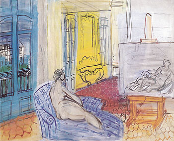 Le Modele dans Latelier de la Place Arago a Perpignan 1949 - Raoul Dufy reproduction oil painting