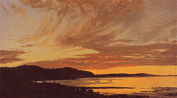 Sunset Bar Harbor 1854 - Frederic E Church reproduction oil painting