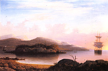 Off Mount Desert Island 1856 - Fitz Hugh Lane reproduction oil painting