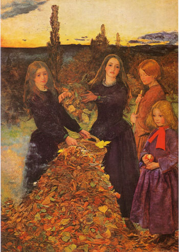 Autumn Leaves c1855 - John Everett Millais reproduction oil painting