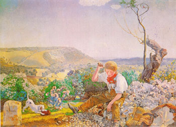The Stonebreaker c1857 - John Brett reproduction oil painting
