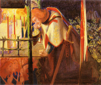 Sir Galahad at the Ruined Chapel 1859 - Dante Gabriel Rossetti reproduction oil painting