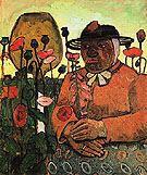 Old Woman from the Poorhouse in the Garden with a Glass Ball Poppies 1907 - Paula Modersohn-Becker