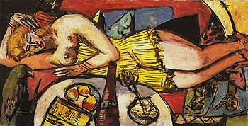 Woman Resting Frau Welt 1940 - Max Beckmann reproduction oil painting
