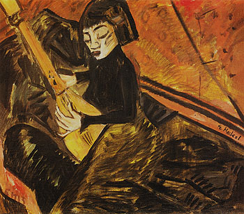 Girl Playing the Lute 1913 - Erich Heckel reproduction oil painting
