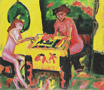 Sisters The Two Sisters 1910 - Erich Heckel reproduction oil painting