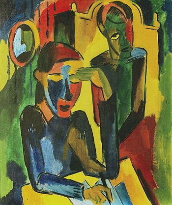 Interior 1920 - Karl Schmidt-Rottluff reproduction oil painting