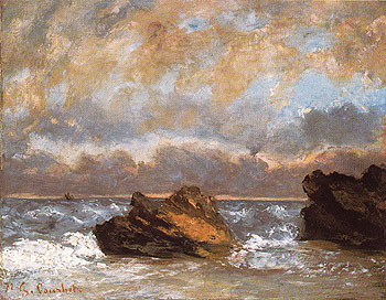 Small Seascape 1872 - Gustave Courbet reproduction oil painting