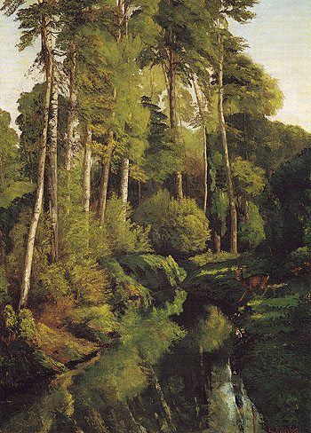 Stream in the Forest 1862 - Gustave Courbet reproduction oil painting