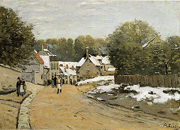 Early Snow at Louveciennes c1870 - Alfred Sisley reproduction oil painting