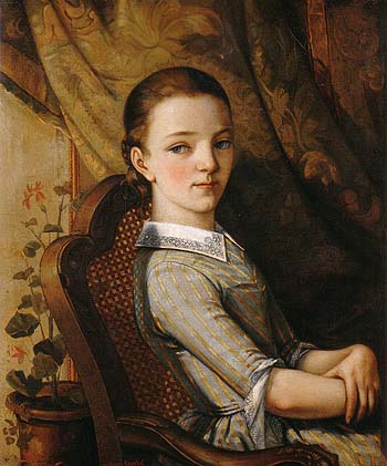 Portrait of Juliette Courbet 1844 - Gustave Courbet reproduction oil painting