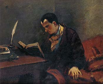 Portrait of Baudelaire c1848 - Gustave Courbet reproduction oil painting