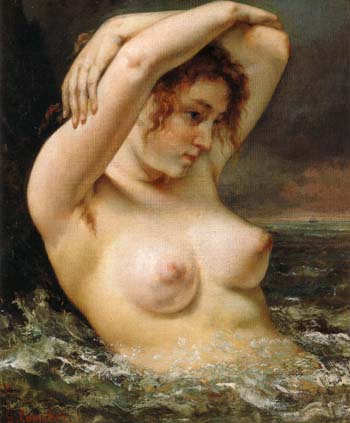 The Woman in the Waves 1868 - Gustave Courbet reproduction oil painting