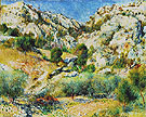 Rocky Crags at Lestaque 1882 - Pierre Auguste Renoir reproduction oil painting