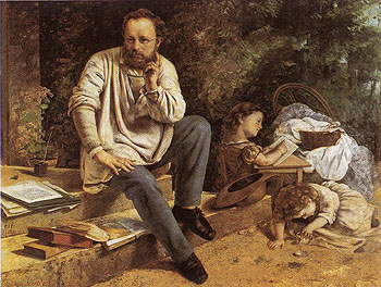 The Proudhon Family in 1853 - Gustave Courbet reproduction oil painting