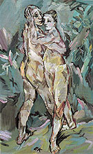 Two Nudes Lovers c1912 - Oskar Kokoshka reproduction oil painting