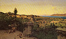 View of the Straits of Messina from a Country House 1859 - Niels Emil Severin Holm reproduction oil painting
