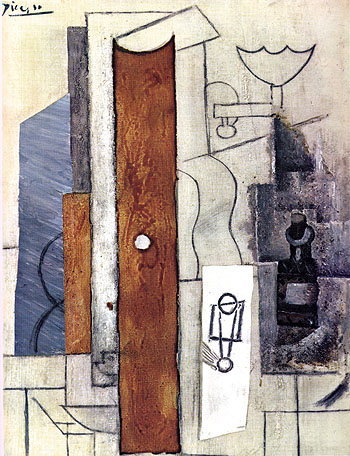 Guitar Gas Jet and Bottle 1913 - Pablo Picasso reproduction oil painting