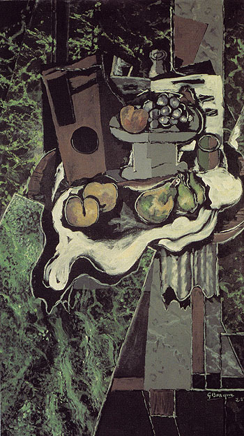 Fruit on the Table cloth with a Fruit Dish 1925 - Georges Braque reproduction oil painting