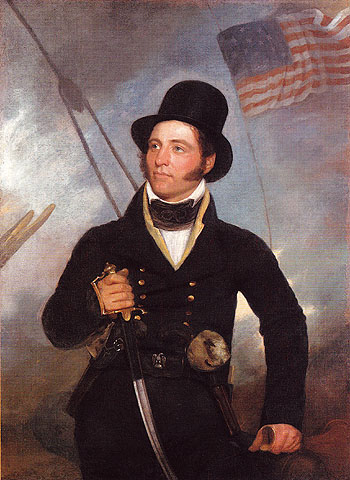 Portrait of Captain Samuel C Reid 1815 - John Wesley Jarvis reproduction oil painting