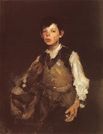 The Whistling Boy 1872 - Frank Duveneck reproduction oil painting