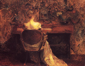 The Spinet 1902 - Thomas Wilmer Dewing reproduction oil painting