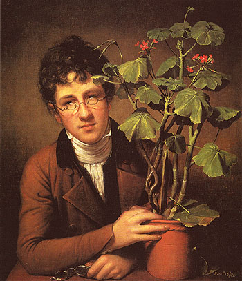 Rubens Peale with a Geranium 1801 - Rembrandt Peale reproduction oil painting