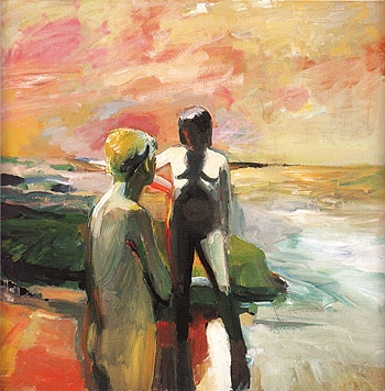 Two Figures at the Seashore 1957 - Elmer Bischoff reproduction oil painting