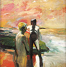 Two Figures at the Seashore 1957 - Elmer Bischoff reproduction oil painting