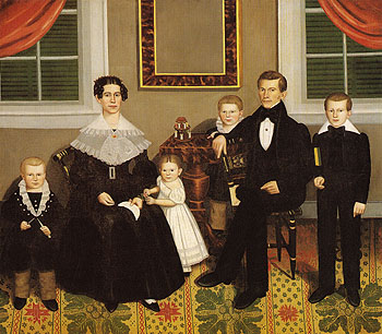 Joseph Moore and His Family c1839 - Erastus Salisbury Field reproduction oil painting