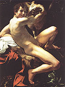 Saint John the Baptist c1599 - Caravaggio reproduction oil painting