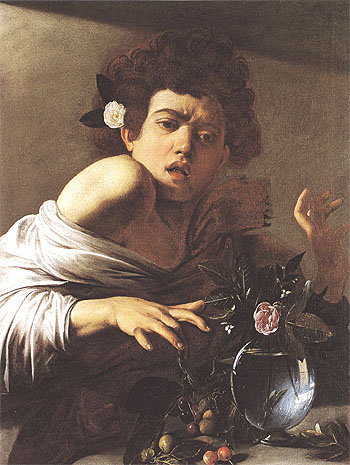 Boy Bitten by a Lizard c1595 - Caravaggio reproduction oil painting