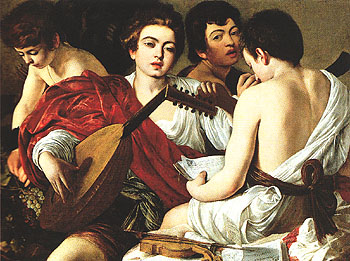 The Musicians c1595 - Caravaggio reproduction oil painting