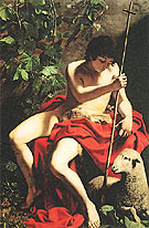 Saint John the Baptist c1597 - Caravaggio reproduction oil painting