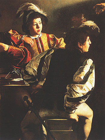The Vocation of Saint Matthew c1599 - Caravaggio reproduction oil painting