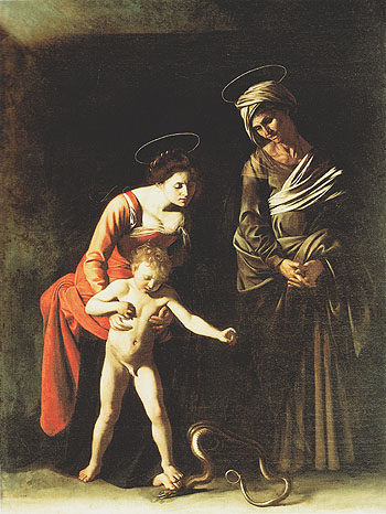 Madonna dei Palafranieri c1605 - Caravaggio reproduction oil painting