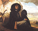 Self Portrait with Black Dog c1842 - Gustave Courbet