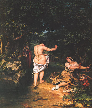 The Bathers 1853 - Gustave Courbet reproduction oil painting