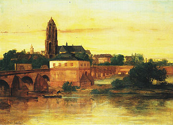 View of Frankfurt am Main 1858 - Gustave Courbet reproduction oil painting