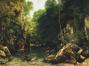 The Shaded Stream  1865 - Gustave Courbet reproduction oil painting