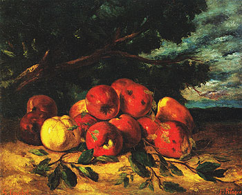 Red Apples at the Foot of a Tree c1871 - Gustave Courbet reproduction oil painting