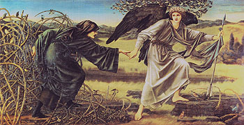 Romaunt of the Rose Love Leading the Pilgrim - Edward Burne-Jones reproduction oil painting