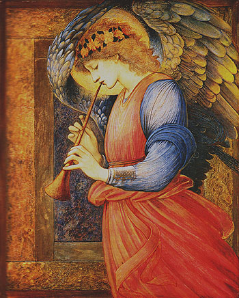 An Angel Playing a Flageolet 1878 - Edward Burne-Jones reproduction oil painting