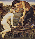 Pan and Psyche c1872 - Edward Burne-Jones reproduction oil painting